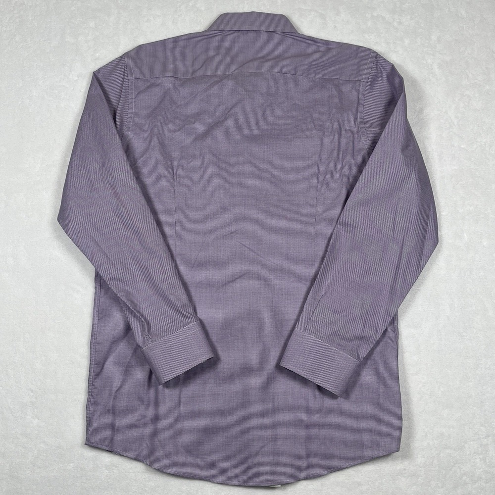 Eton Shirt Men's Size 16.5 42 Contemporary Fit Dress Purple Micro Check Cotton - Picture 5 of 8
